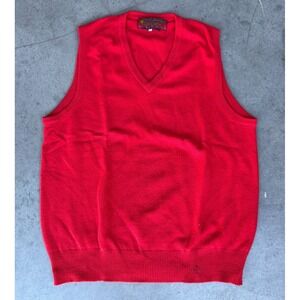 VTG Mens Sz Large Scotty McGregors Red 100% Cashmere Sweater Vest - Minor Flaw